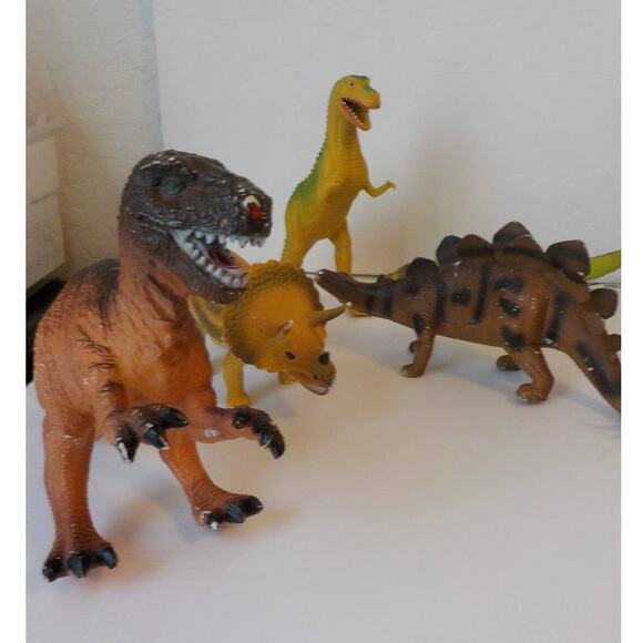 Vintage Lot of 5 Medium Size Toy Dinosaur Bundle Preowned Good Condition 90s - Picture 3 of 8